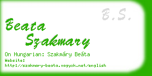 beata szakmary business card